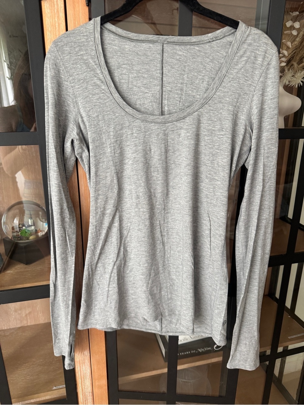Lululemon Anahatasana Long Sleeve Tee Heathered Medium Grey scoop pima thumbhole